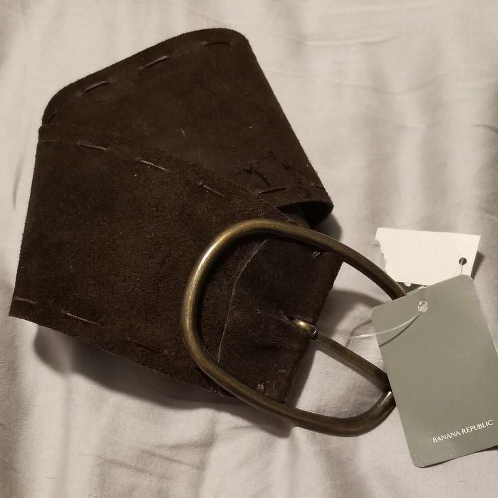 Dark brown soft suede belt